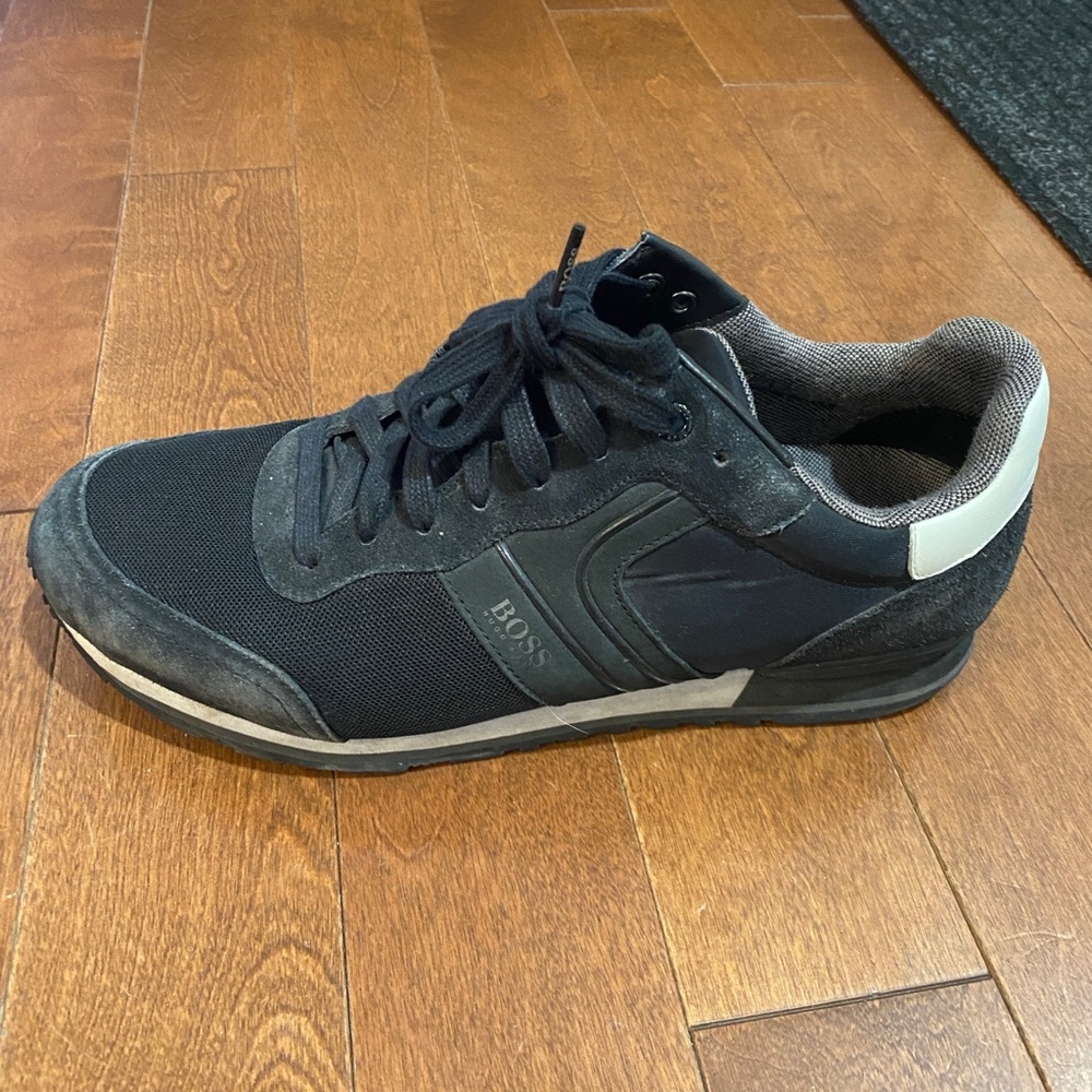 Boss Men's Black and Gray Sneakers